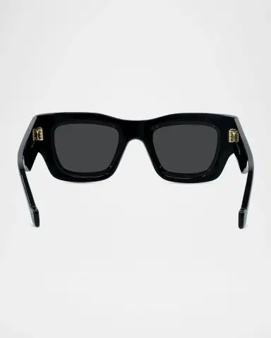 Loewe Men's Signature Acetate Rectangle Sunglasses | Thumbnail 4