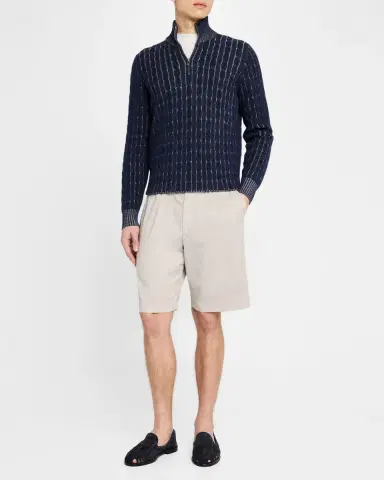 Brunello Cucinelli Men's Woven Suede Sandals | Thumbnail 2