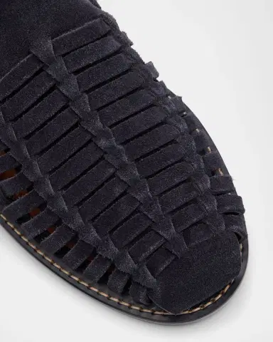 Brunello Cucinelli Men's Woven Suede Sandals | Thumbnail 5