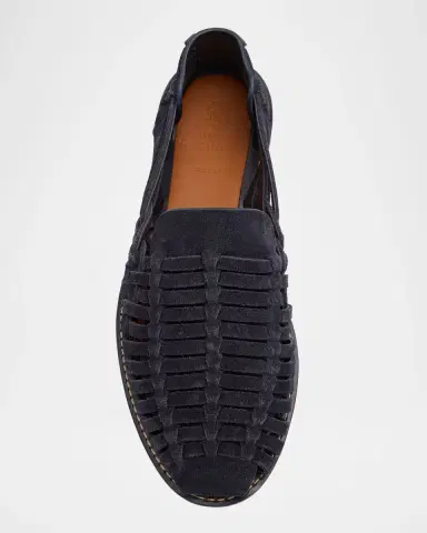 Brunello Cucinelli Men's Woven Suede Sandals | Thumbnail 6