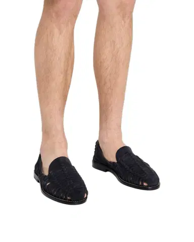 Brunello Cucinelli Men's Woven Suede Sandals | Thumbnail 1