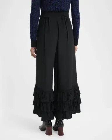 Chloé Tiered Ruffle Hem Wide-Leg Pants | Thumbnail 3