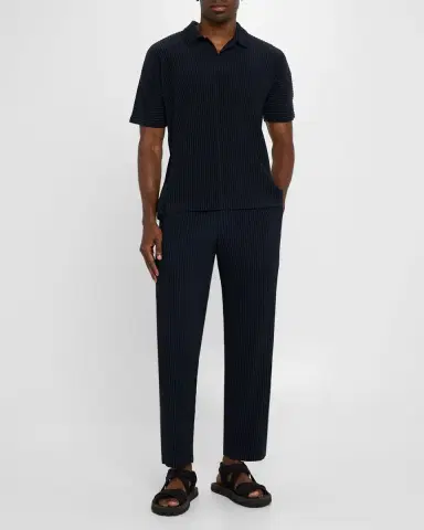 Homme Plissé Issey Miyake Men 's Pleated Flat-Front Pants | Thumbnail 2 Homme Plissé Issey Miyake Men 's Pleated Flat-Front Pants | Thumbnail 2