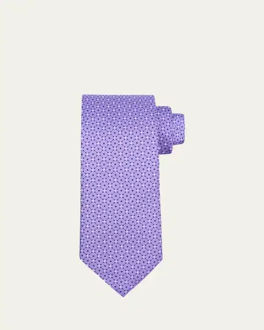 ZEGNA Men's Diamond-Print Silk Tie | Thumbnail 2