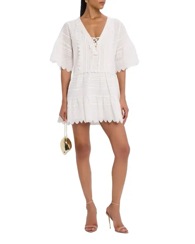 Orcia Cotton Scalloped Mini Dress
