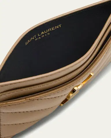 Saint Laurent Cassandre YSL Monogram Card Case in Quilted Smooth Leather | Thumbnail 6 Saint Laurent Cassandre YSL Monogram Card Case in Quilted Smooth Leather | Thumbnail 6