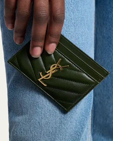 Saint Laurent Cassandre YSL Monogram Card Case in Quilted Smooth Leather | Thumbnail 7 Saint Laurent Cassandre YSL Monogram Card Case in Quilted Smooth Leather | Thumbnail 7