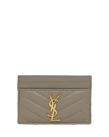Saint Laurent Cassandre YSL Monogram Card Case in Quilted Smooth Leather | Thumbnail 1 Saint Laurent Cassandre YSL Monogram Card Case in Quilted Smooth Leather | Thumbnail 1