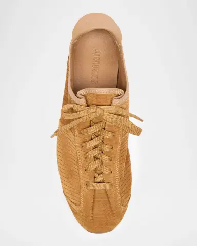 Jacquemus Men's Les Tennis Corduroy-Embossed Suede Sneakers | Thumbnail 5 Jacquemus Men's Les Tennis Corduroy-Embossed Suede Sneakers | Thumbnail 5