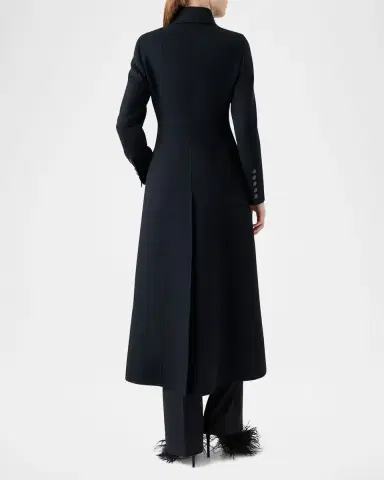 Akris Eva Double-Breasted Wool Double Face Long Coat | Thumbnail 3