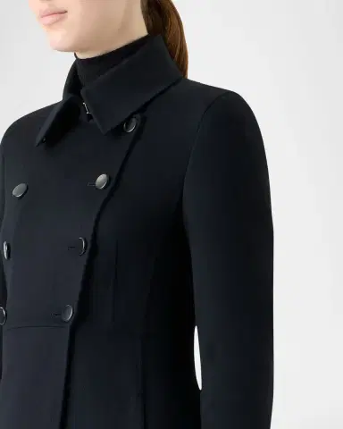 Akris Eva Double-Breasted Wool Double Face Long Coat | Thumbnail 5