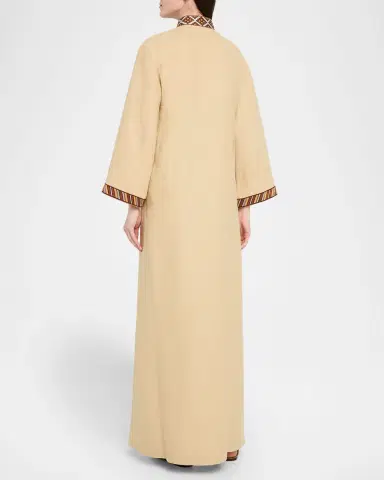 Loro Piana Tilde Stripe-Trim Long-Sleeve Maxi Dress | Thumbnail 3 Loro Piana Tilde Stripe-Trim Long-Sleeve Maxi Dress | Thumbnail 3