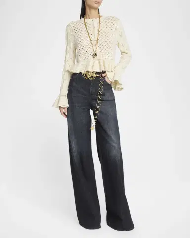 Chloé High-Rise Wide-Leg Palazzo Jeans | Thumbnail 2