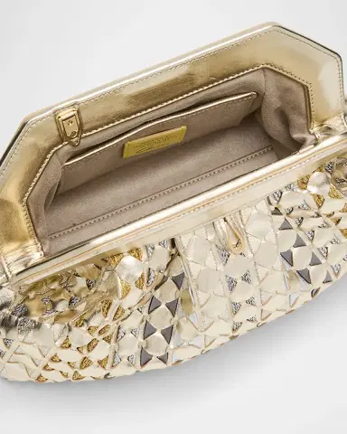 Serapian Secret Woven Mosaic Metallic Leather Clutch Bag | Thumbnail 4 Serapian Secret Woven Mosaic Metallic Leather Clutch Bag | Thumbnail 4