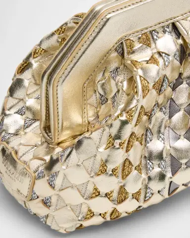 Serapian Secret Woven Mosaic Metallic Leather Clutch Bag | Thumbnail 6 Serapian Secret Woven Mosaic Metallic Leather Clutch Bag | Thumbnail 6
