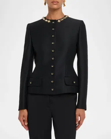 Dolce & Gabbana Tailored Crystal-Embellished Blazer | Thumbnail 4