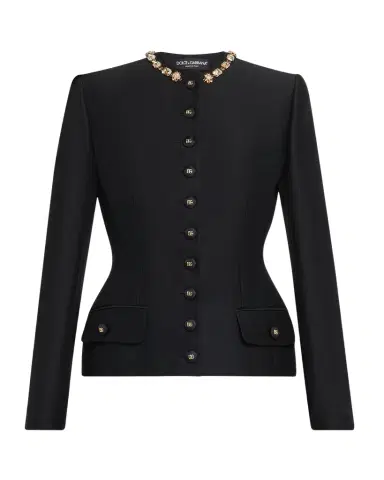 Dolce & Gabbana Tailored Crystal-Embellished Blazer | Thumbnail 1