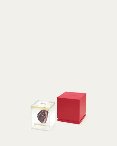 Ferragamo F-80 44mm Translucent Burgundy Bioplastic Chronograph Watch | Thumbnail 5 Ferragamo F-80 44mm Translucent Burgundy Bioplastic Chronograph Watch | Thumbnail 5