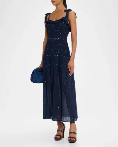 LoveShackFancy Celestial Hillaria Midi Dress | Thumbnail 3