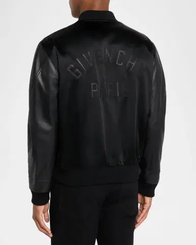 Givenchy Men's Mix Material Back-Logo Varsity Jacket | Thumbnail 3