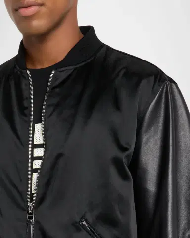 Givenchy Men's Mix Material Back-Logo Varsity Jacket | Thumbnail 5