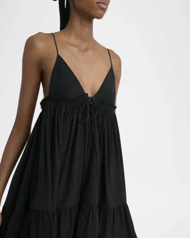 Chloé V-Neck Ruffle Mini Babydoll Dress | Thumbnail 5 Chloé V-Neck Ruffle Mini Babydoll Dress | Thumbnail 5