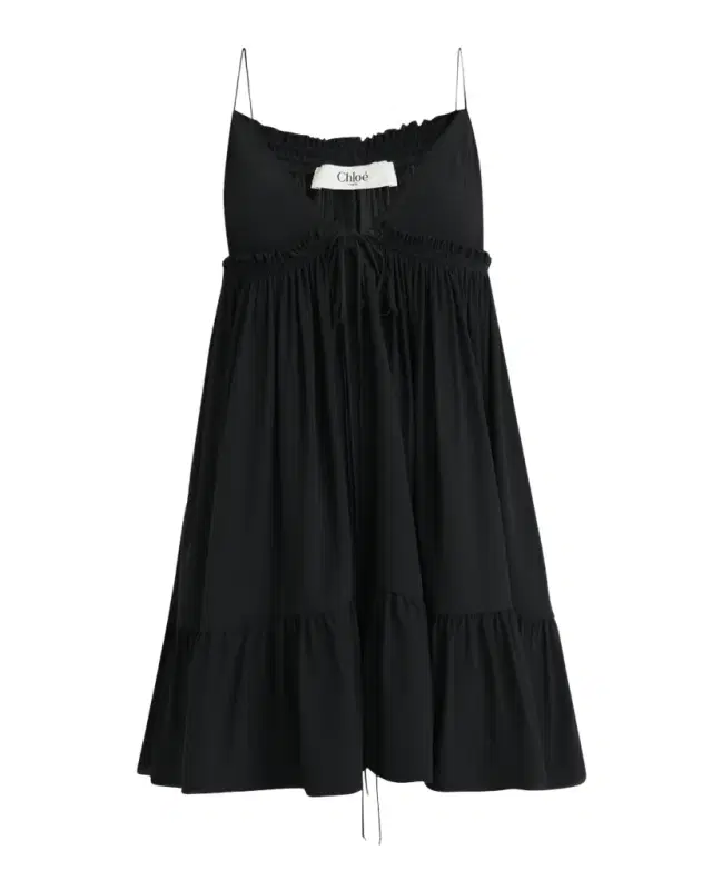 V-Neck Ruffle Mini Babydoll Dress
