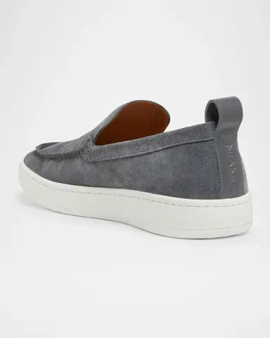 Lanvin Men's Suede Rubber-Sole Loafers | Thumbnail 2