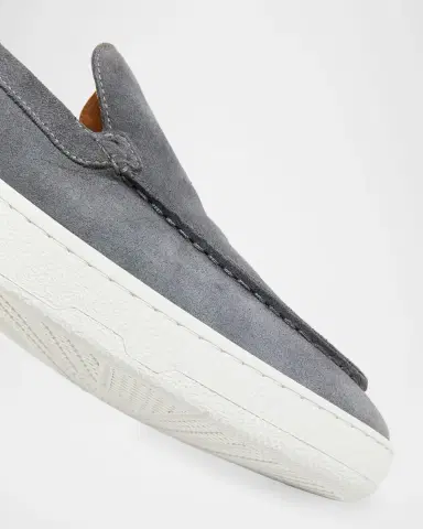Lanvin Men's Suede Rubber-Sole Loafers | Thumbnail 3