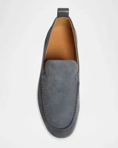 Lanvin Men's Suede Rubber-Sole Loafers | Thumbnail 4