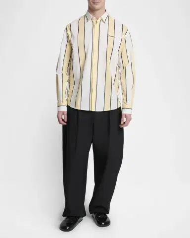 Jacquemus Men's The Simon Stripe Poplin Button-Down Shirt | Thumbnail 2 Jacquemus Men's The Simon Stripe Poplin Button-Down Shirt | Thumbnail 2