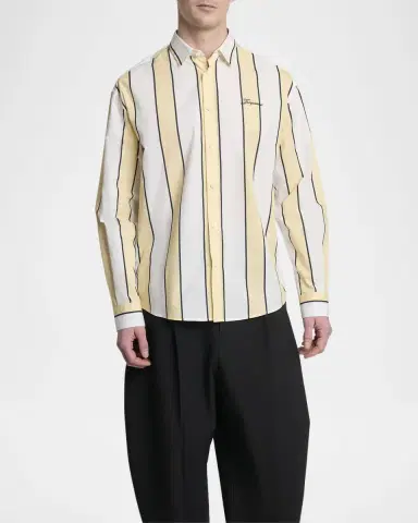 Jacquemus Men's The Simon Stripe Poplin Button-Down Shirt | Thumbnail 4 Jacquemus Men's The Simon Stripe Poplin Button-Down Shirt | Thumbnail 4