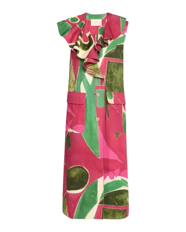 Harper Printed Cotton Twill Vest