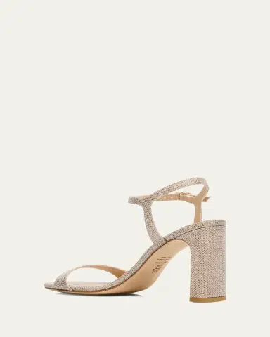 Stuart Weitzman Babette Metallic Ankle-Strap Sandals | Thumbnail 4 Stuart Weitzman Babette Metallic Ankle-Strap Sandals | Thumbnail 4