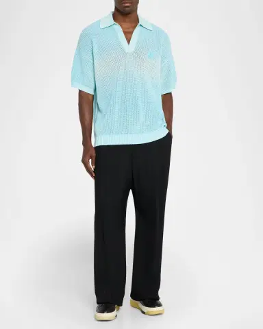 AMIRI Men's Cotton Knit Johnny Collar Polo Shirt | Thumbnail 2 AMIRI Men's Cotton Knit Johnny Collar Polo Shirt | Thumbnail 2