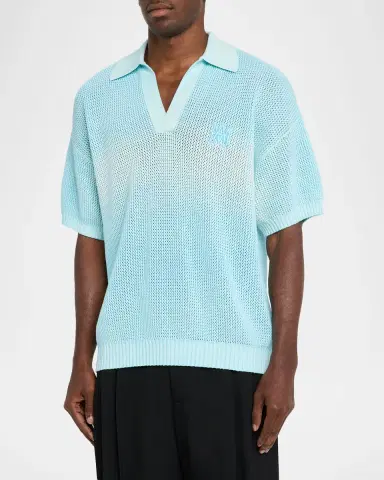 AMIRI Men's Cotton Knit Johnny Collar Polo Shirt | Thumbnail 4 AMIRI Men's Cotton Knit Johnny Collar Polo Shirt | Thumbnail 4