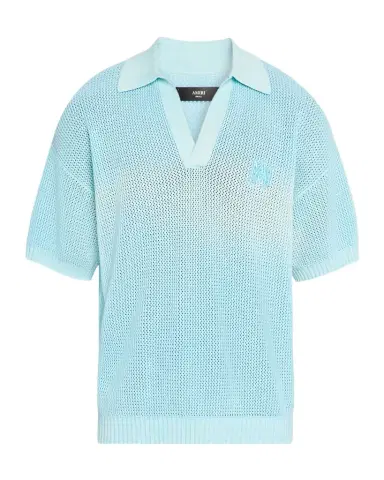 AMIRI Men's Cotton Knit Johnny Collar Polo Shirt | Thumbnail 1 AMIRI Men's Cotton Knit Johnny Collar Polo Shirt | Thumbnail 1
