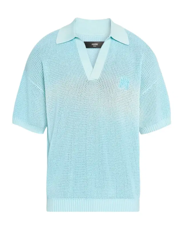 Men 's Cotton Knit Johnny Collar Polo Shirt