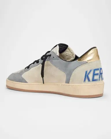 Golden Goose Men's Ball Star Leather and Metallic Low-Top Sneakers | Thumbnail 4 Golden Goose Men's Ball Star Leather and Metallic Low-Top Sneakers | Thumbnail 4