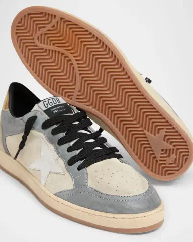 Golden Goose Men's Ball Star Leather and Metallic Low-Top Sneakers | Thumbnail 5 Golden Goose Men's Ball Star Leather and Metallic Low-Top Sneakers | Thumbnail 5