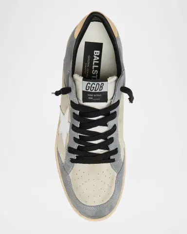 Golden Goose Men's Ball Star Leather and Metallic Low-Top Sneakers | Thumbnail 6 Golden Goose Men's Ball Star Leather and Metallic Low-Top Sneakers | Thumbnail 6