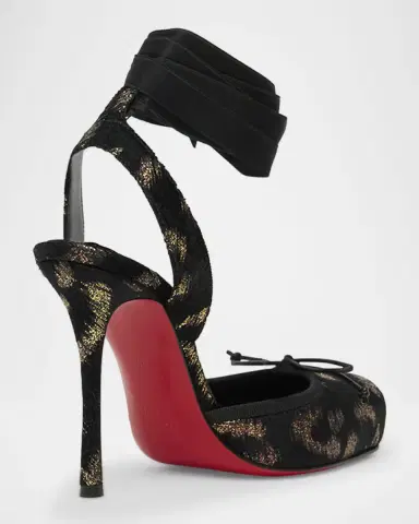 Christian Louboutin 100mm Cassia Silk Ankle-Tie Ballerina Pumps | Thumbnail 2