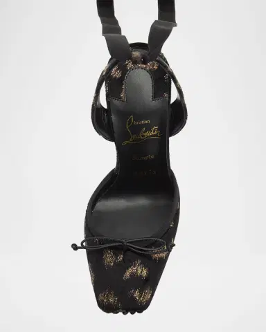 Christian Louboutin 100mm Cassia Silk Ankle-Tie Ballerina Pumps | Thumbnail 4