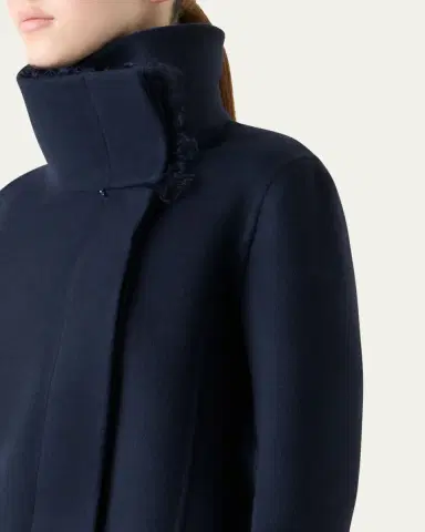 Akris Edena Cashmere Short Jacket With Detachable Shearling Goat Collar | Thumbnail 9