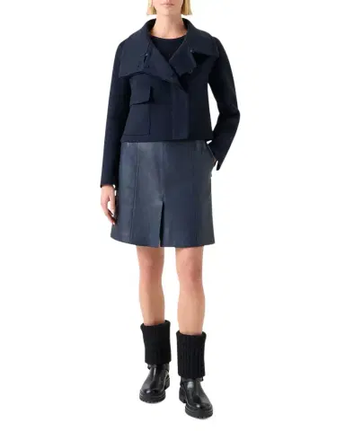 Akris Edena Cashmere Short Jacket With Detachable Shearling Goat Collar | Thumbnail 1