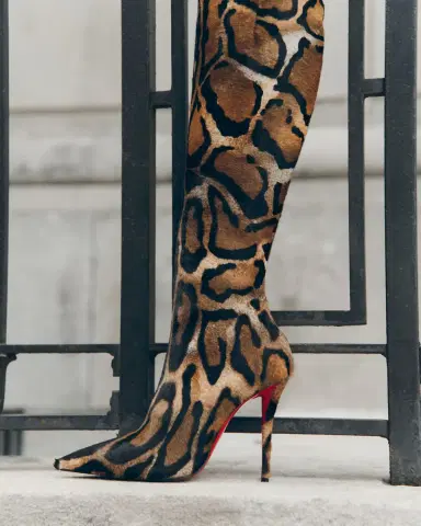 Christian Louboutin 100mm Miss Z Pony Bengali Calf Hair Knee-High Stiletto Boots | Thumbnail 2 Christian Louboutin 100mm Miss Z Pony Bengali Calf Hair Knee-High Stiletto Boots | Thumbnail 2