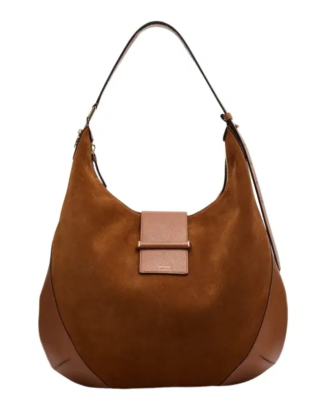 Bar Medium Suede & Leather Hobo Bag