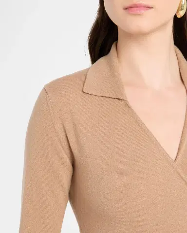 Dolce & Gabbana Long-Sleeve Crop Wrap Polo Sweater | Thumbnail 6