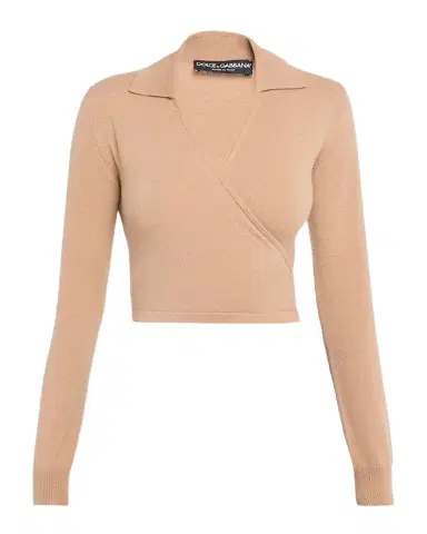 Dolce & Gabbana Long-Sleeve Crop Wrap Polo Sweater | Thumbnail 1