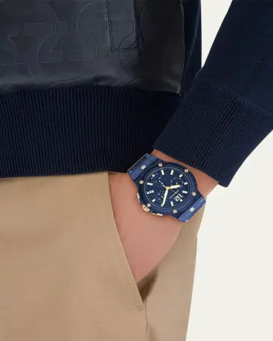 Ferragamo F-80 44mm Translucent Blue Bioplastic Chronograph Watch | Thumbnail 2 Ferragamo F-80 44mm Translucent Blue Bioplastic Chronograph Watch | Thumbnail 2